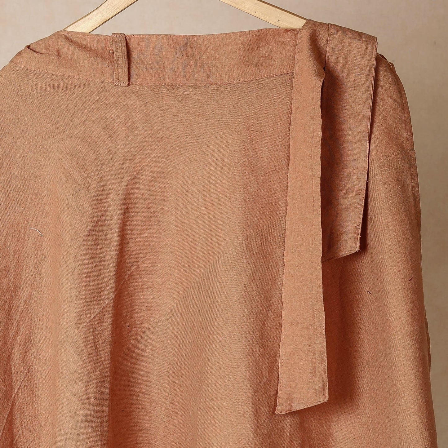 Brown - plain handloom jhiri cotton wrap around skirt