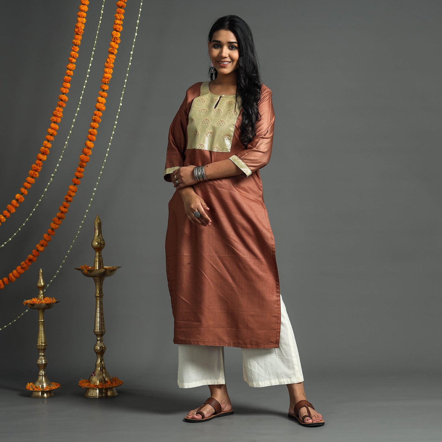 plain silk kurta