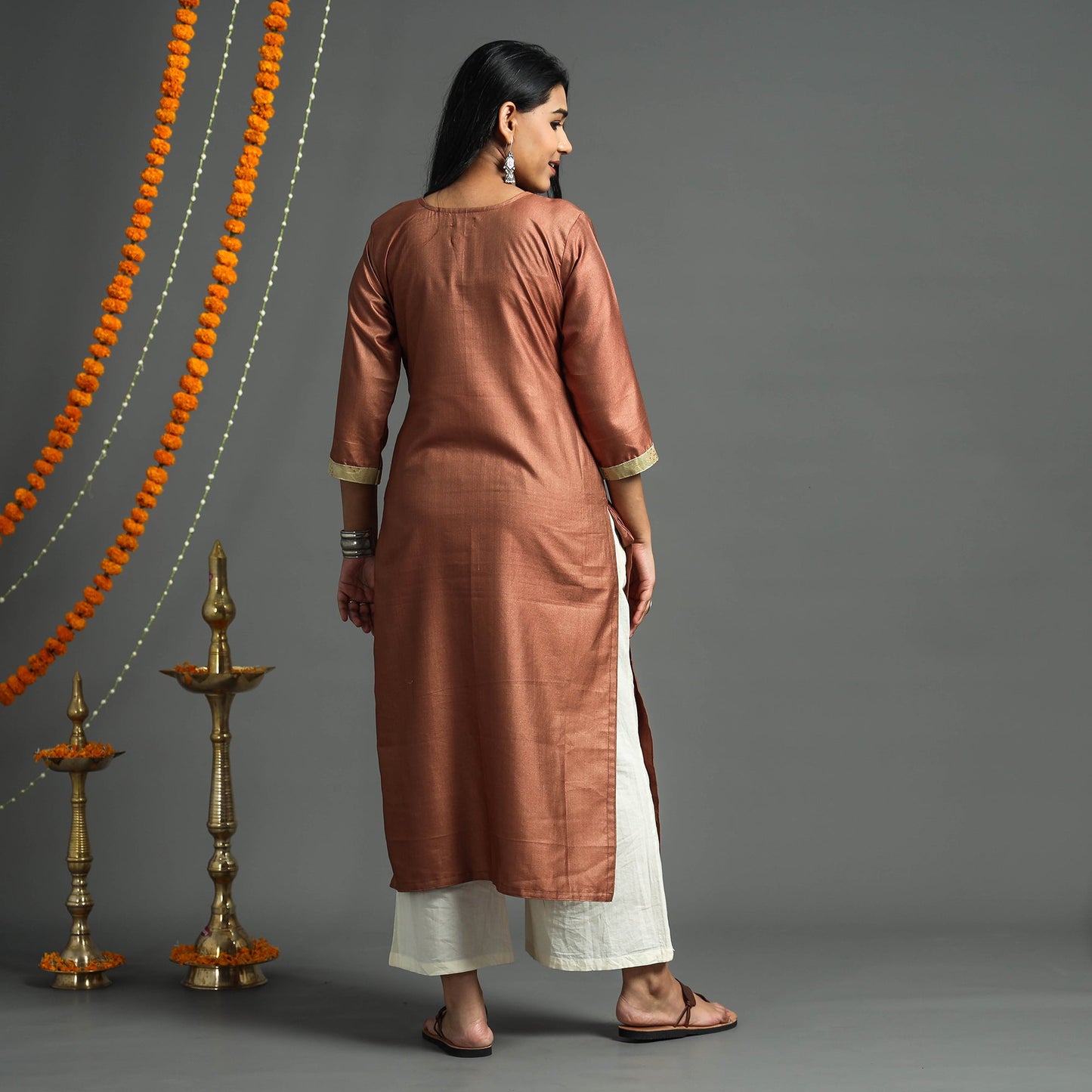 plain silk kurta