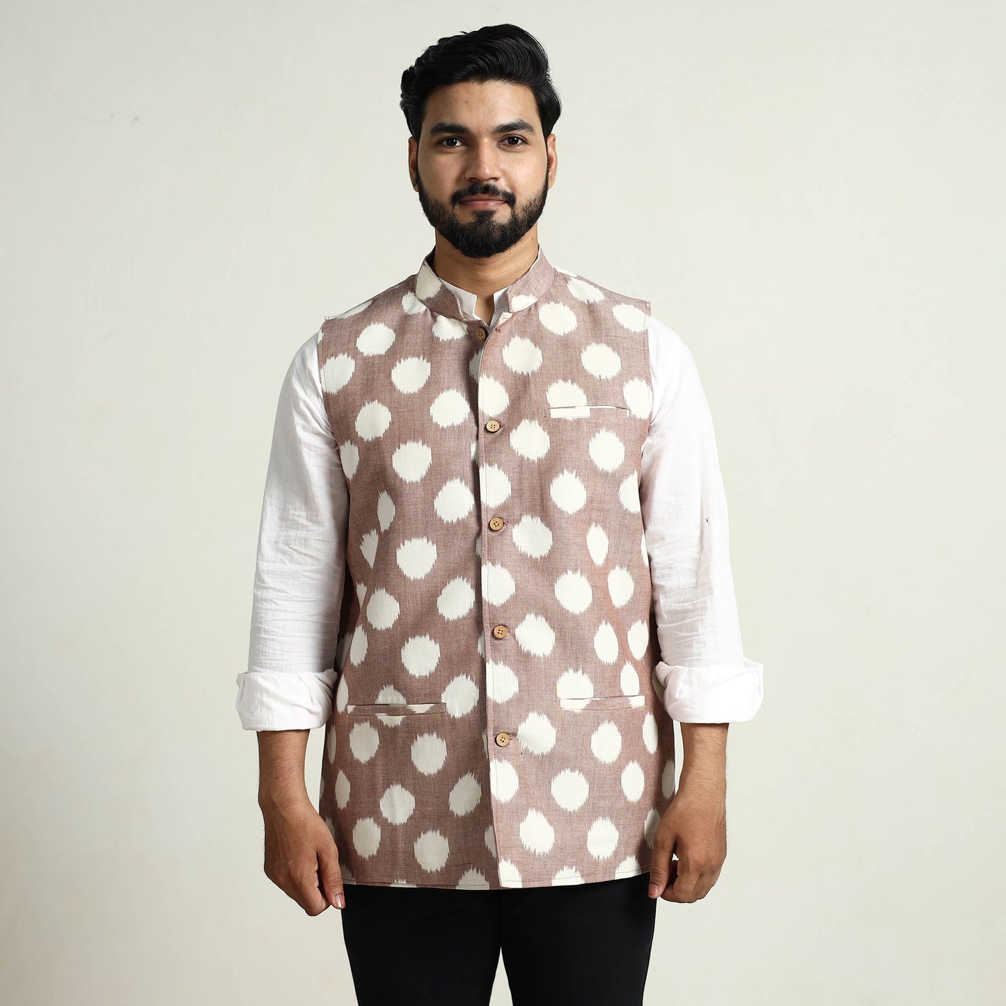 Pochampally Ikat Cotton Nehru Jacket