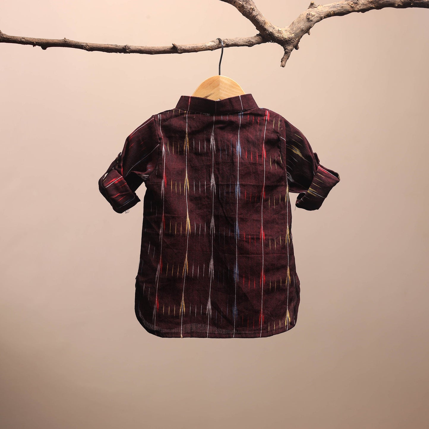 Brown - pochampally ikat cotton kids kurta (6-12 months) 30