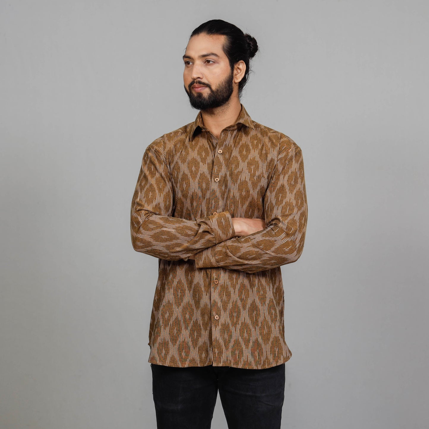 Pochampally Ikat Cotton Men Full Sleeve Shirt