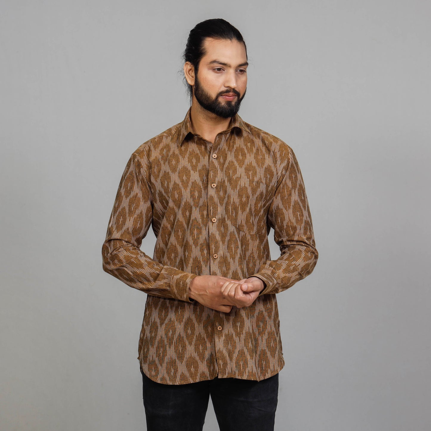 Pochampally Ikat Cotton Men Full Sleeve Shirt