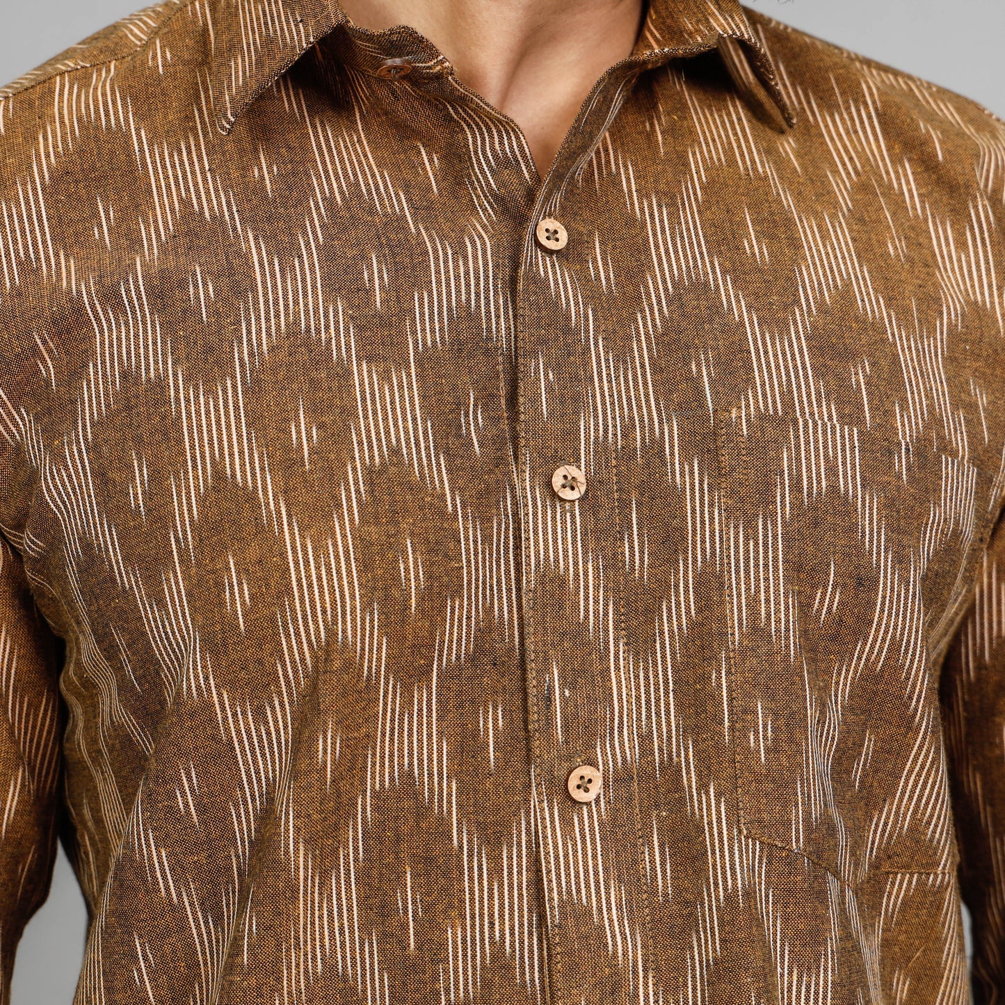 Pochampally Ikat Cotton Men Full Sleeve Shirt
