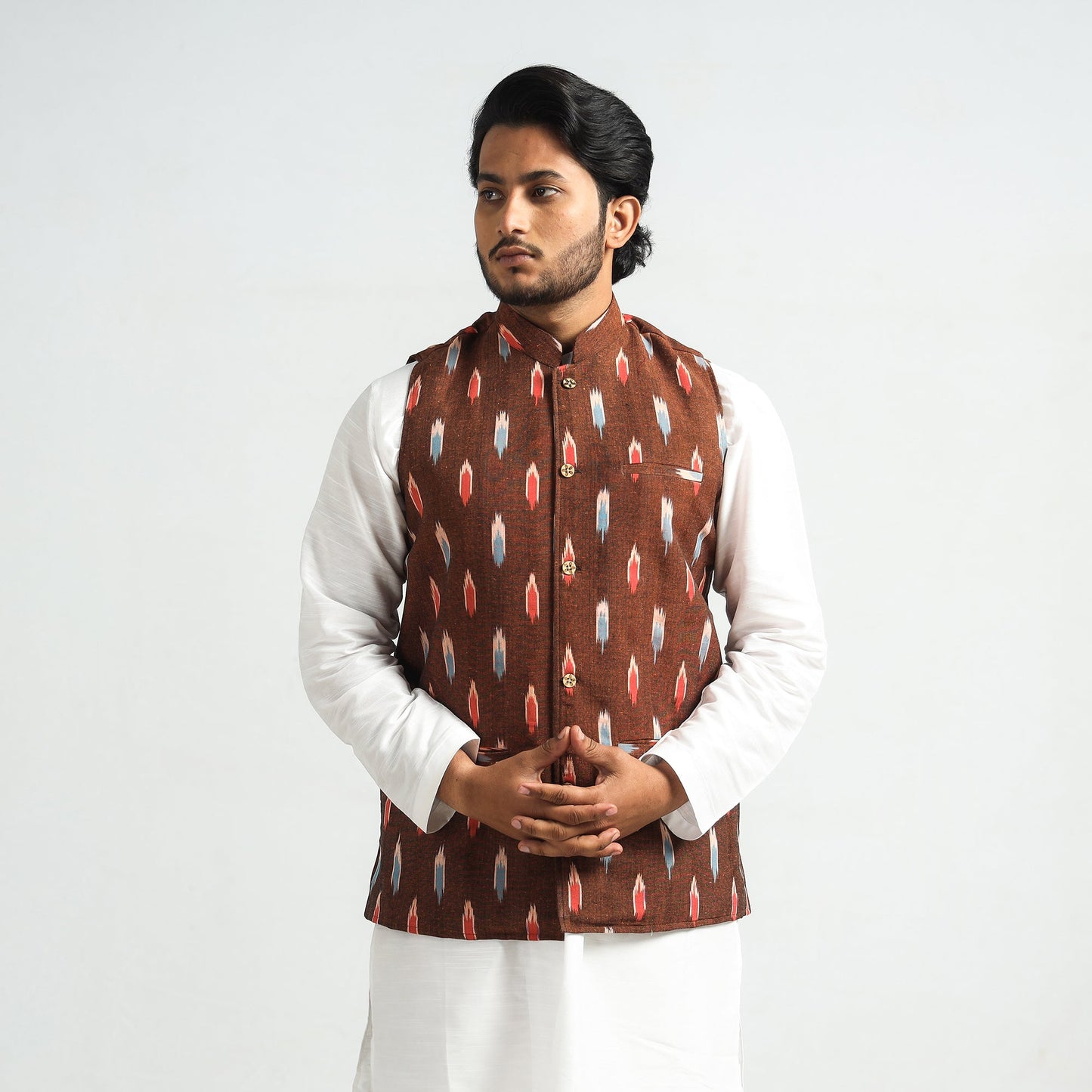 pochampally ikat nehru jacket