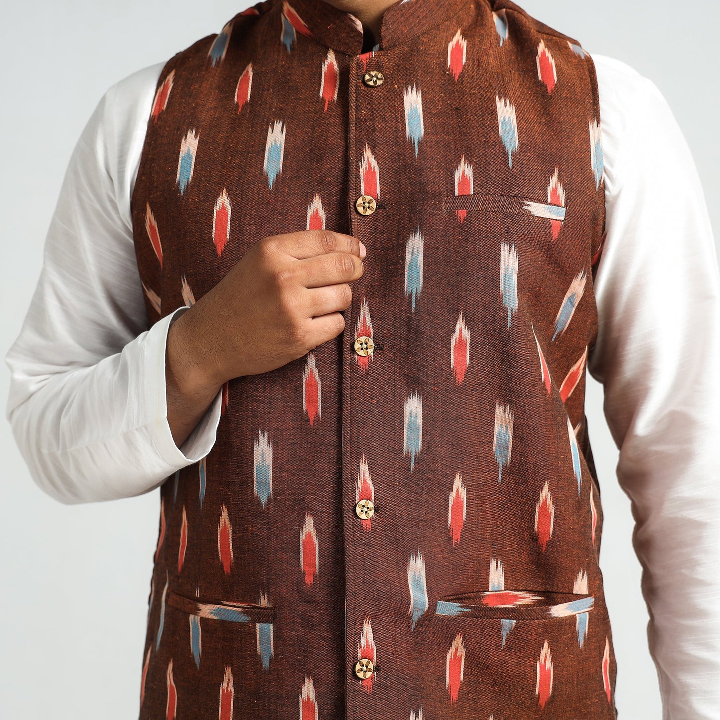 pochampally ikat nehru jacket
