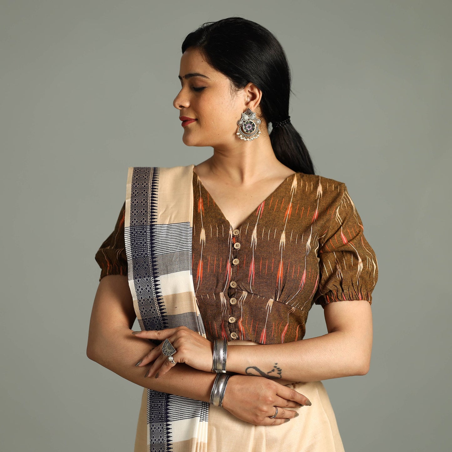Pochampally Ikat Stitched Blouse