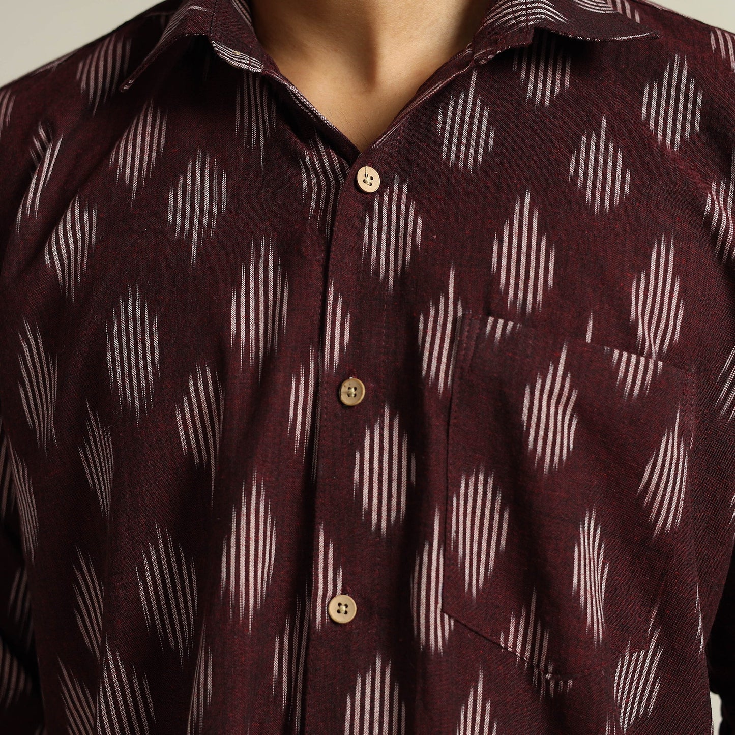 Pochampally Ikat Weave Cotton Men Full Sleeve Shirt 18
