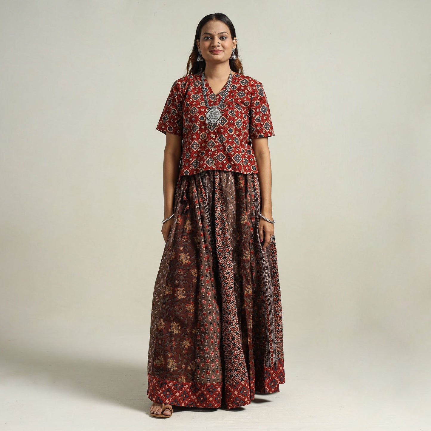 Ajrakh Patchwork Skirt
