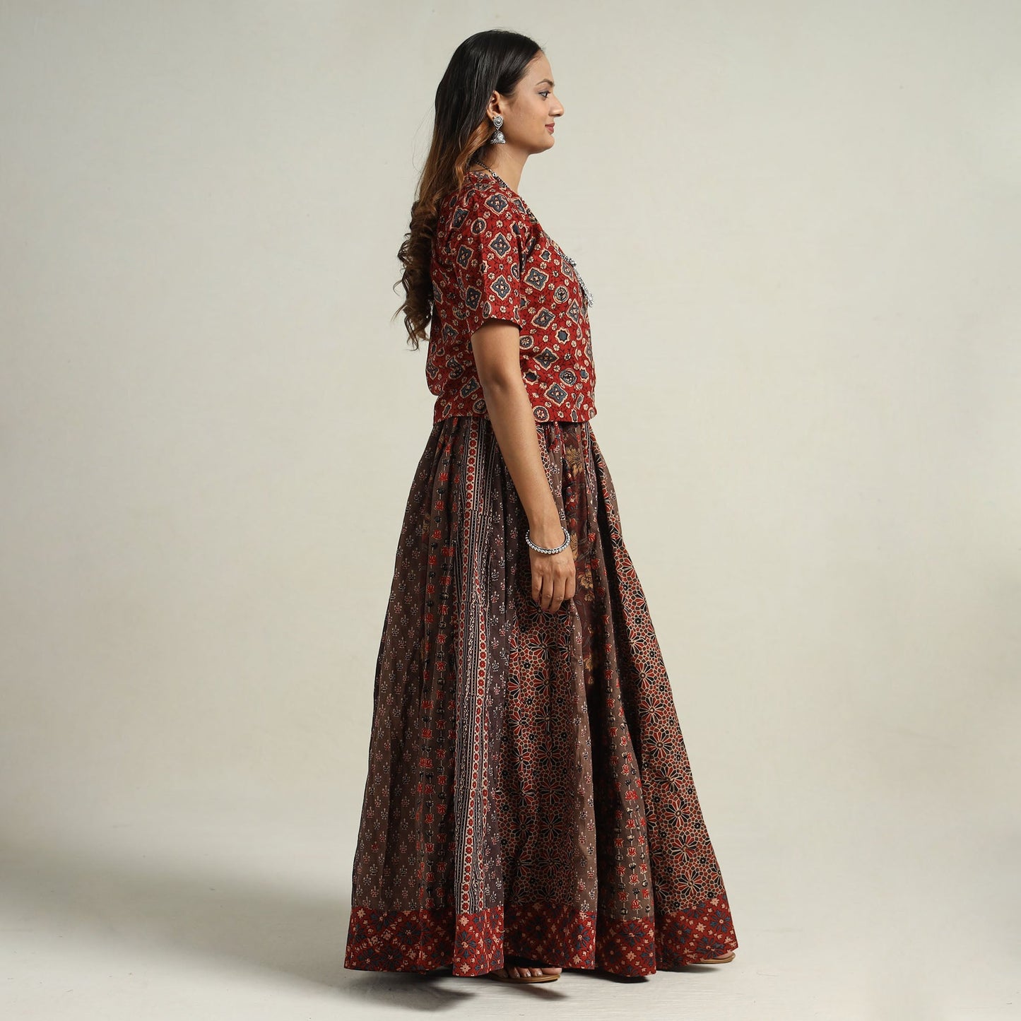 Ajrakh Patchwork Skirt