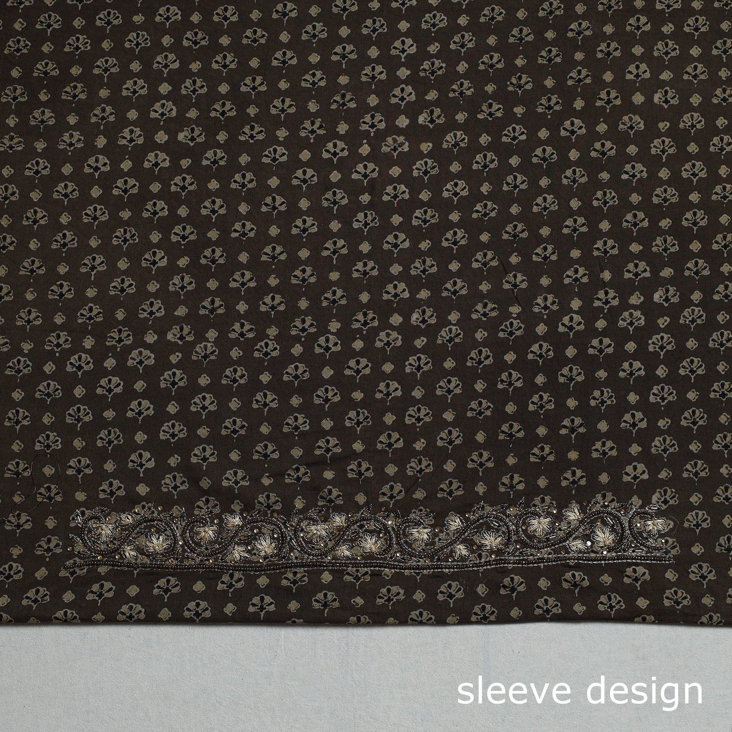 Buy Ajrakh Block Printed Thread & Bead Work Cotton Blouse Piece Online at iTokri.com