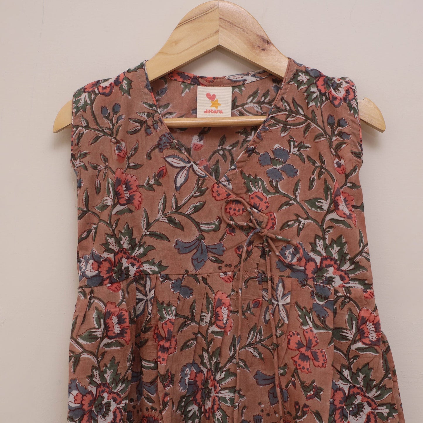 Pure cotton baby girls sanganeri angrakha dress (1-2 years)