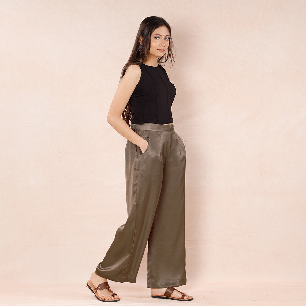 Buy Pure Modal Silk Plain Palazzo Online l iTokri.com