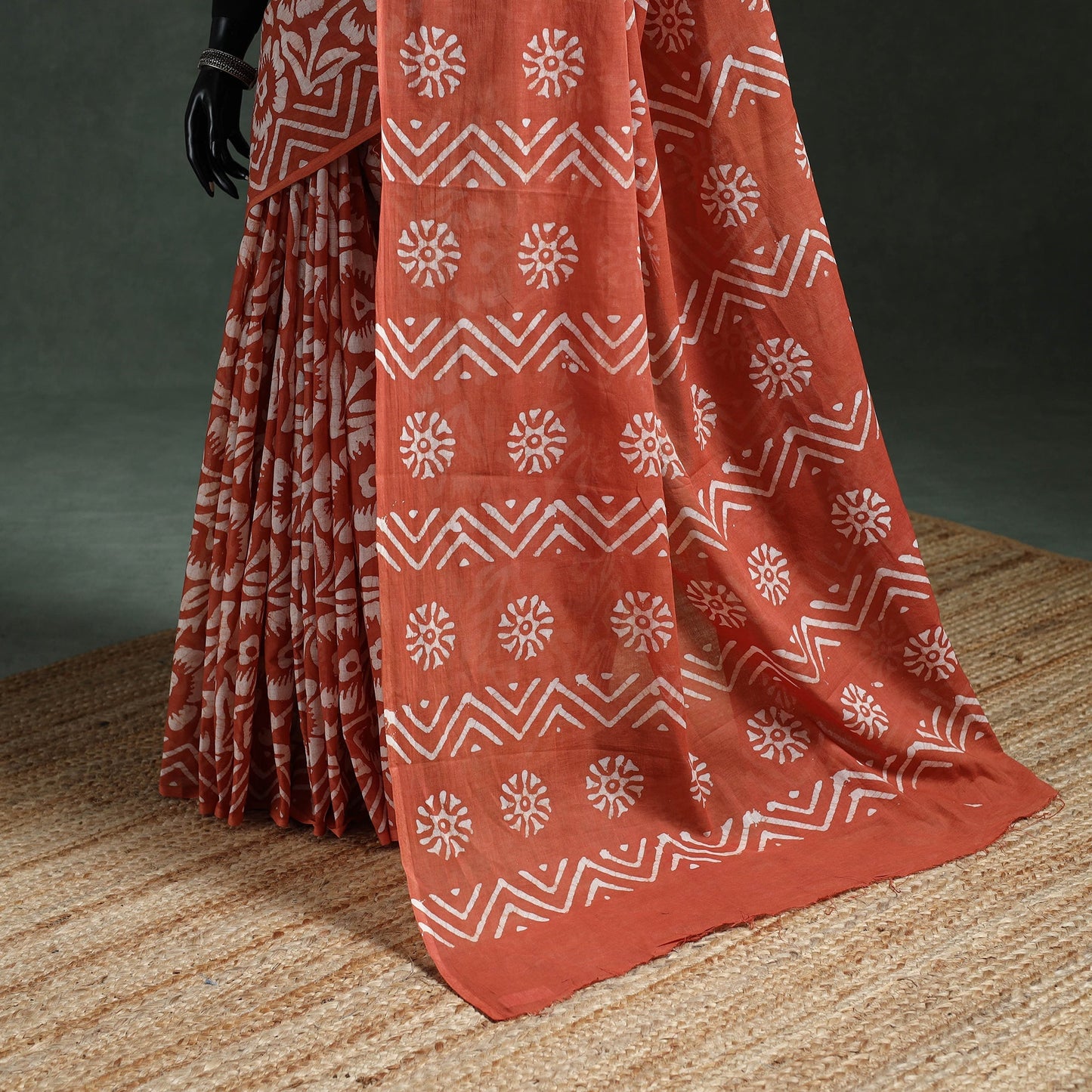 Pure mul cotton hand block batik print saree 42