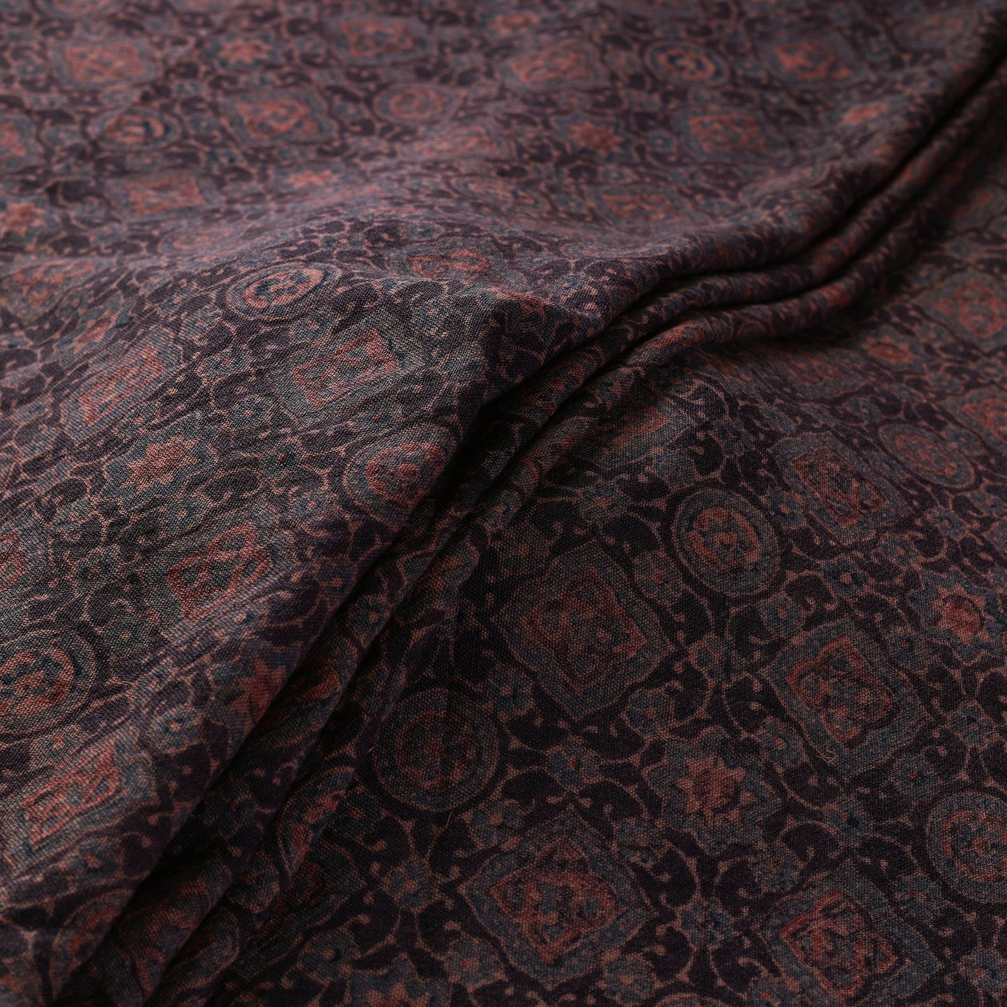 Brown - pure wool handloom natural dyed fabric 20