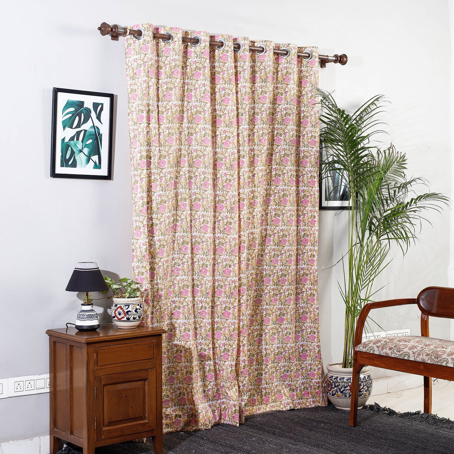 Sanganeri printed cotton door curtain (7 x 3 feet) (single