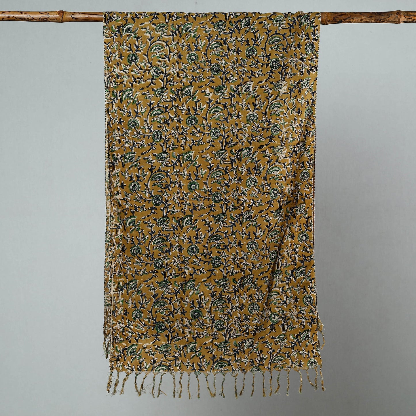 Buy Sanganeri Block Printed Cotton Stole with Tassels 83 Online at iTokri.com