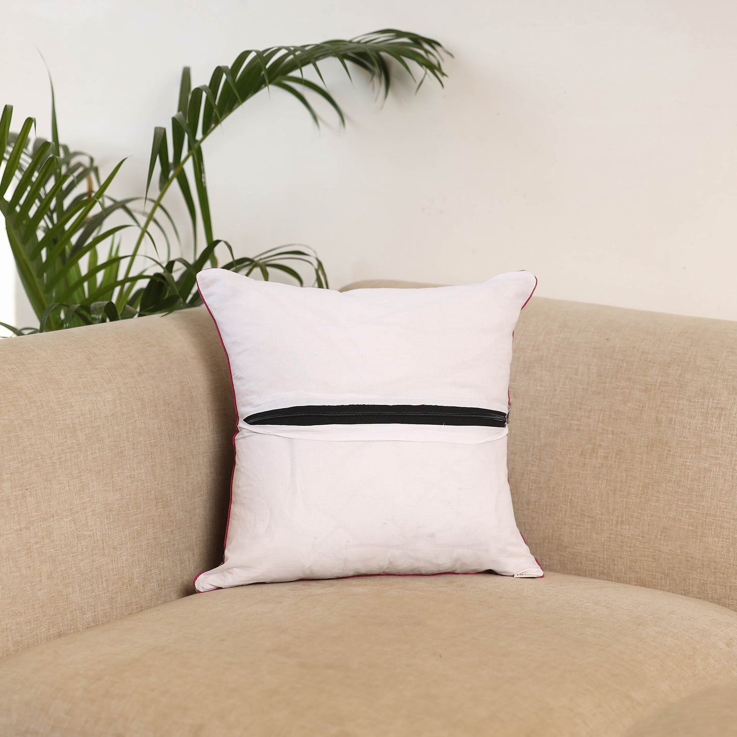 Brown - sanganeri cushion cover 05 - handcrafted