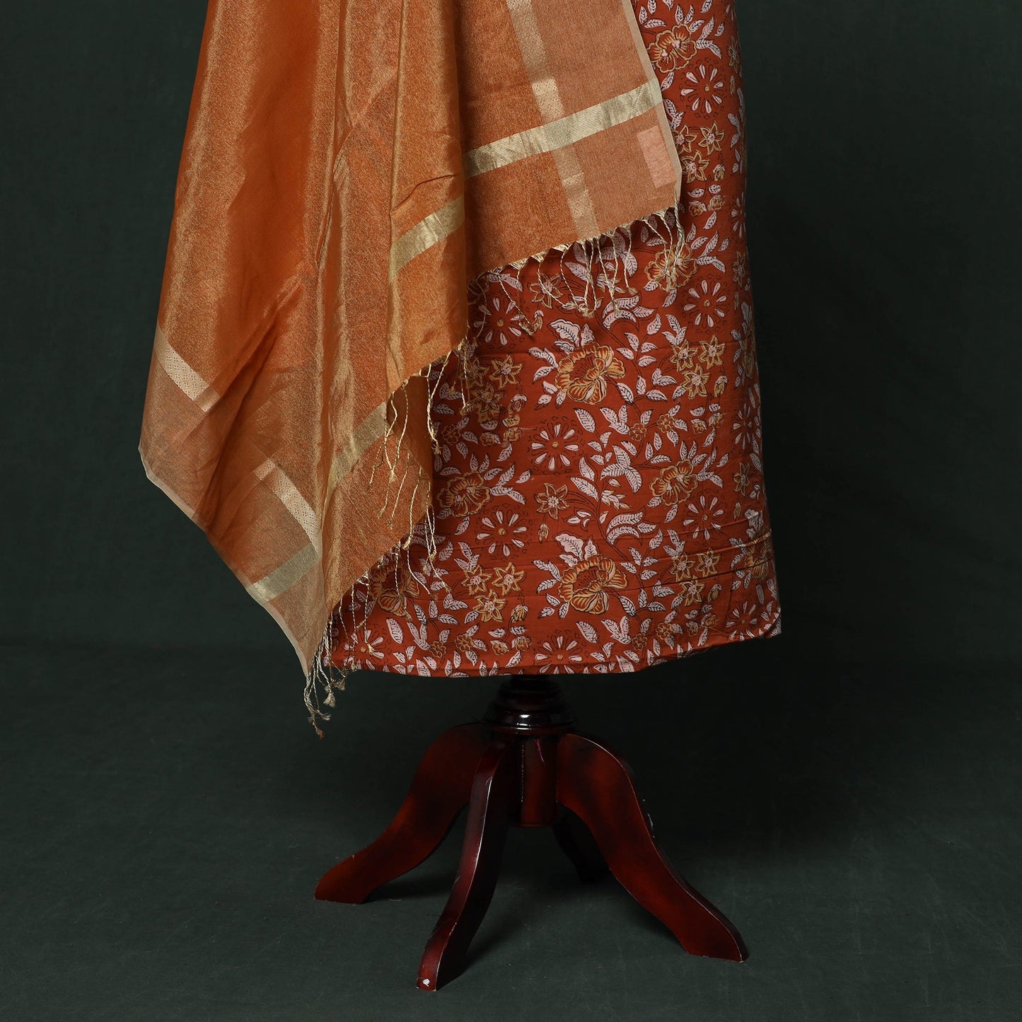 Sanganeri hand block print cotton 2pc unstitched dress