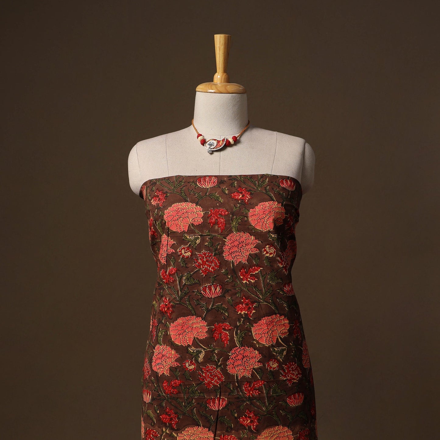 Sanganeri hand block print cotton 2pc unstitched dress