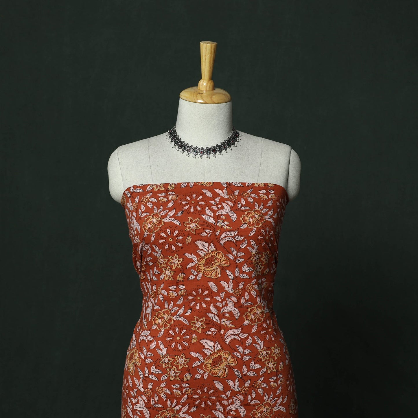Sanganeri hand block print cotton 2pc unstitched dress
