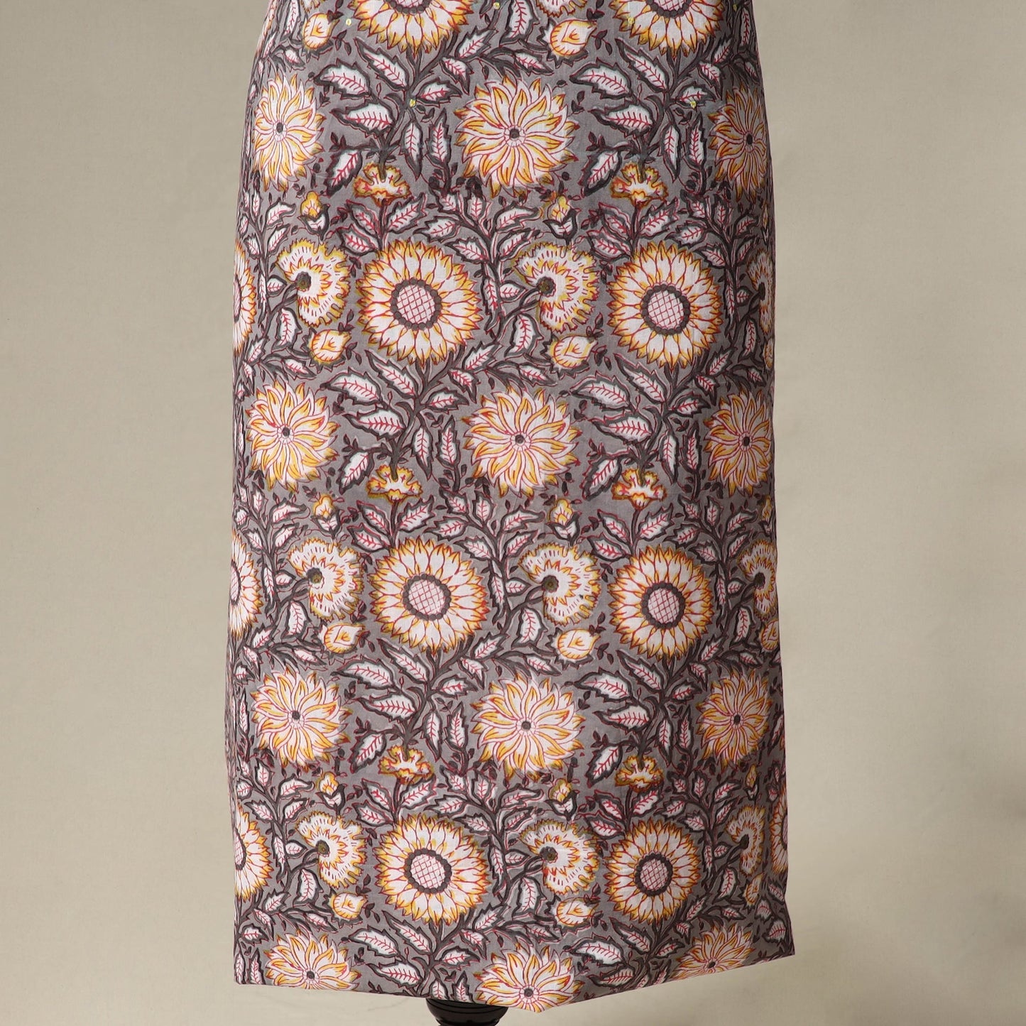 Sanganeri hand block print cotton 2pc unstitched dress