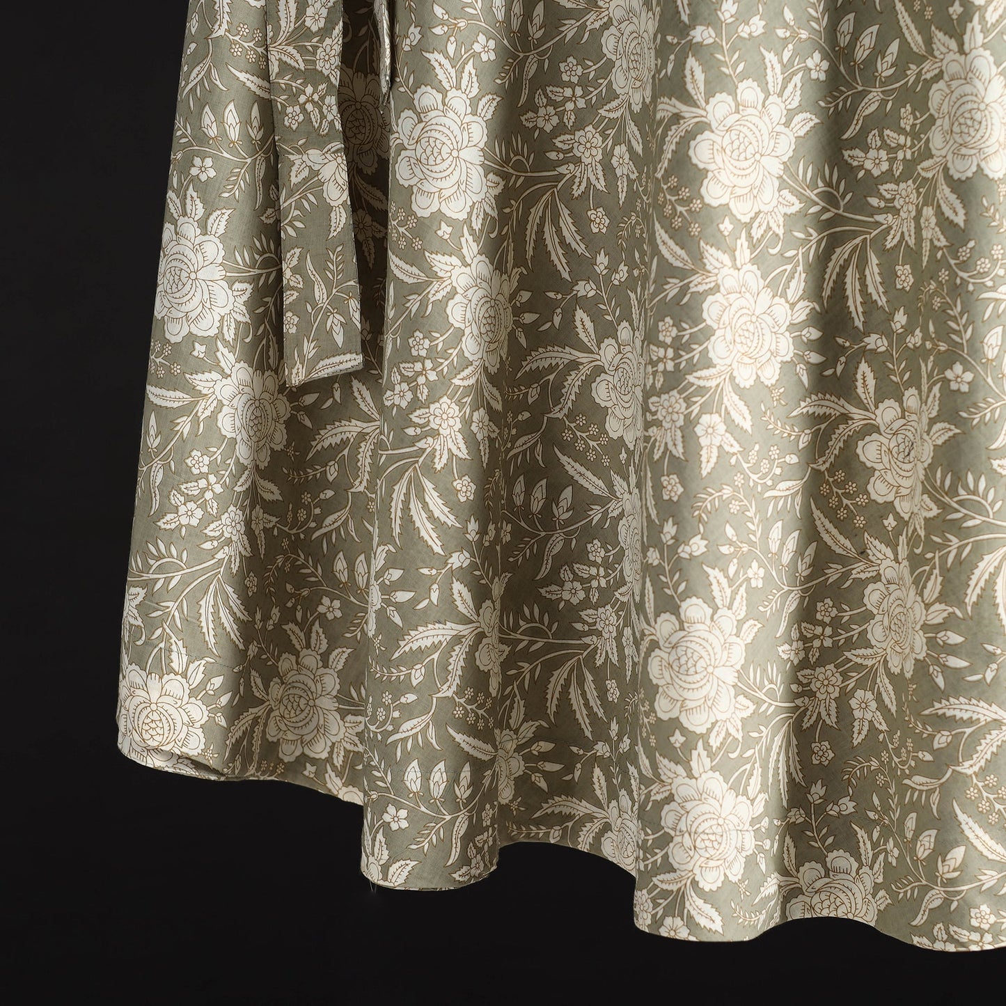 Sanganeri hand cotton wrap around skirt 45 - handcrafted