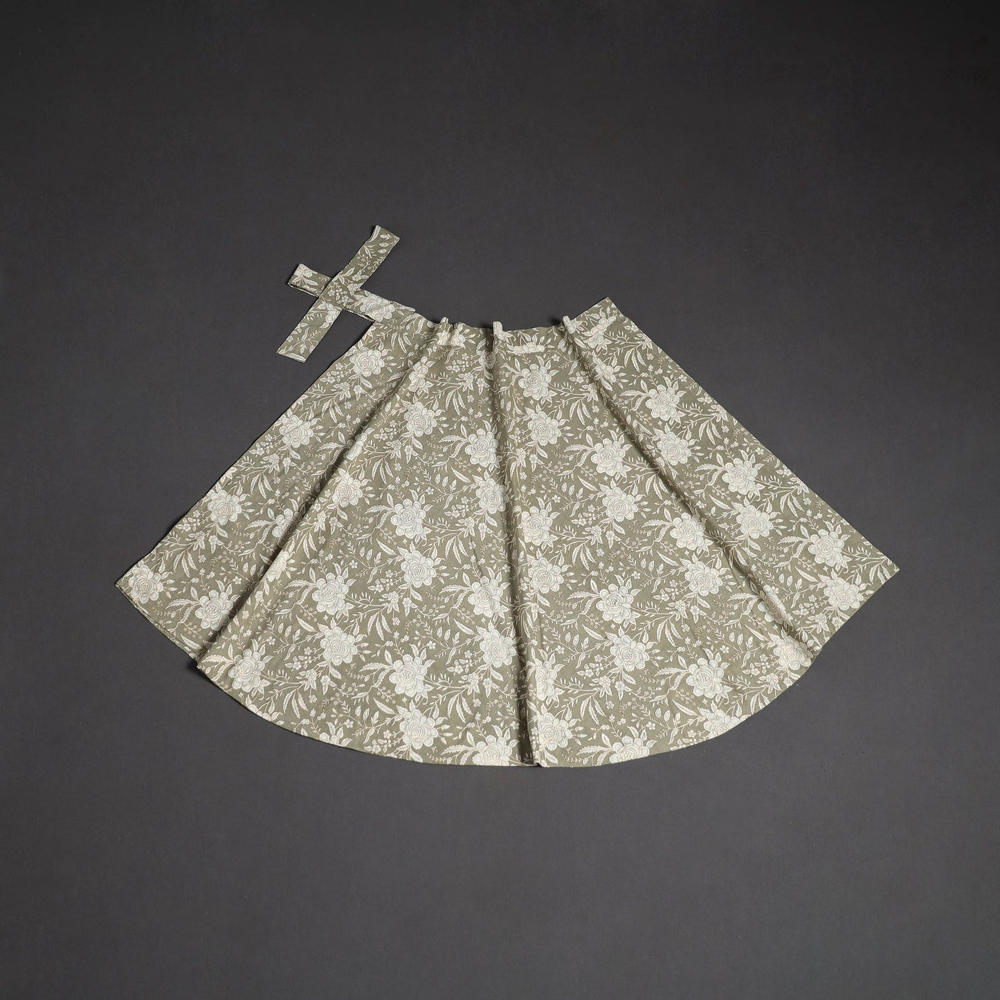 Sanganeri hand cotton wrap around skirt 45 - handcrafted