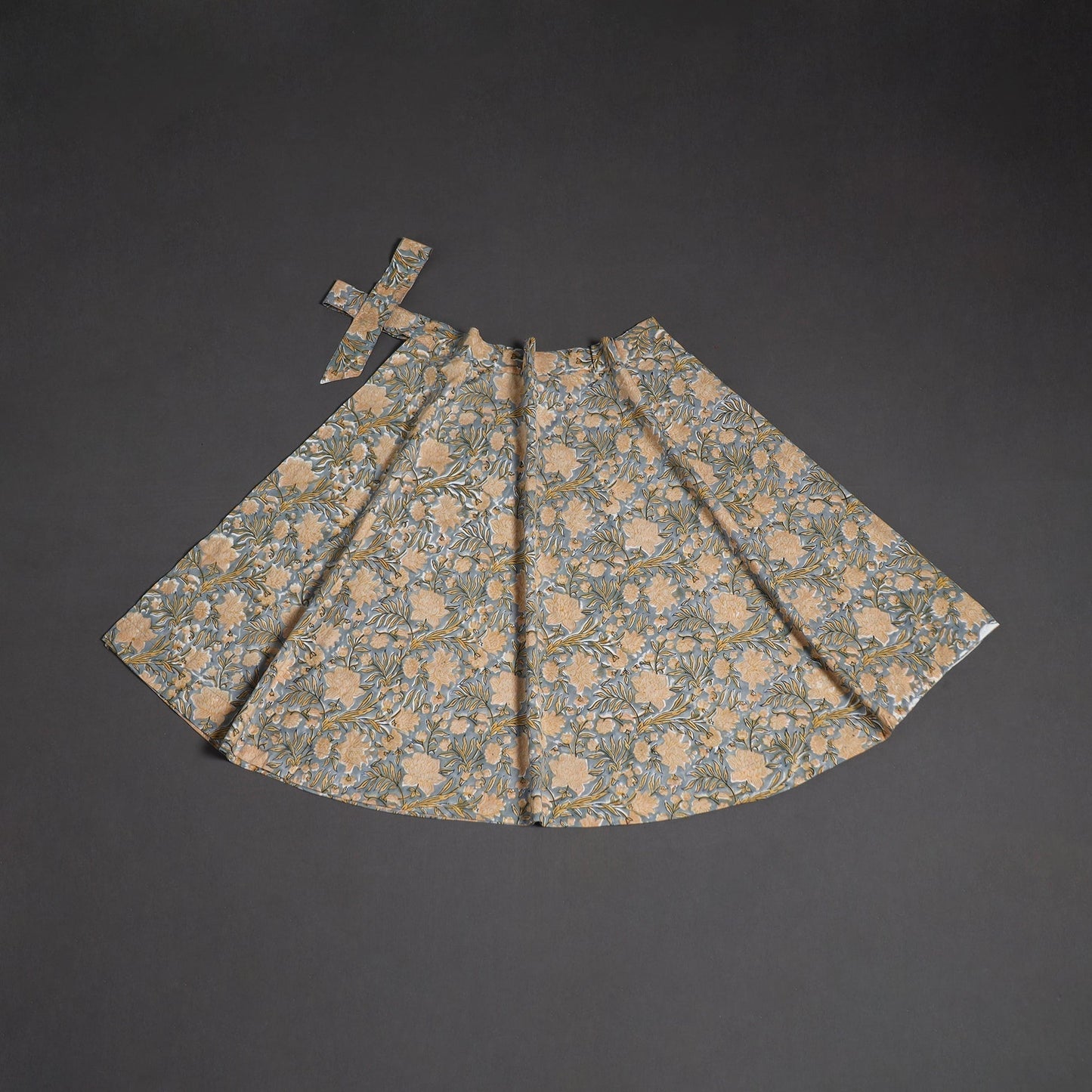 Sanganeri hand cotton wrap around skirt 46 - handcrafted