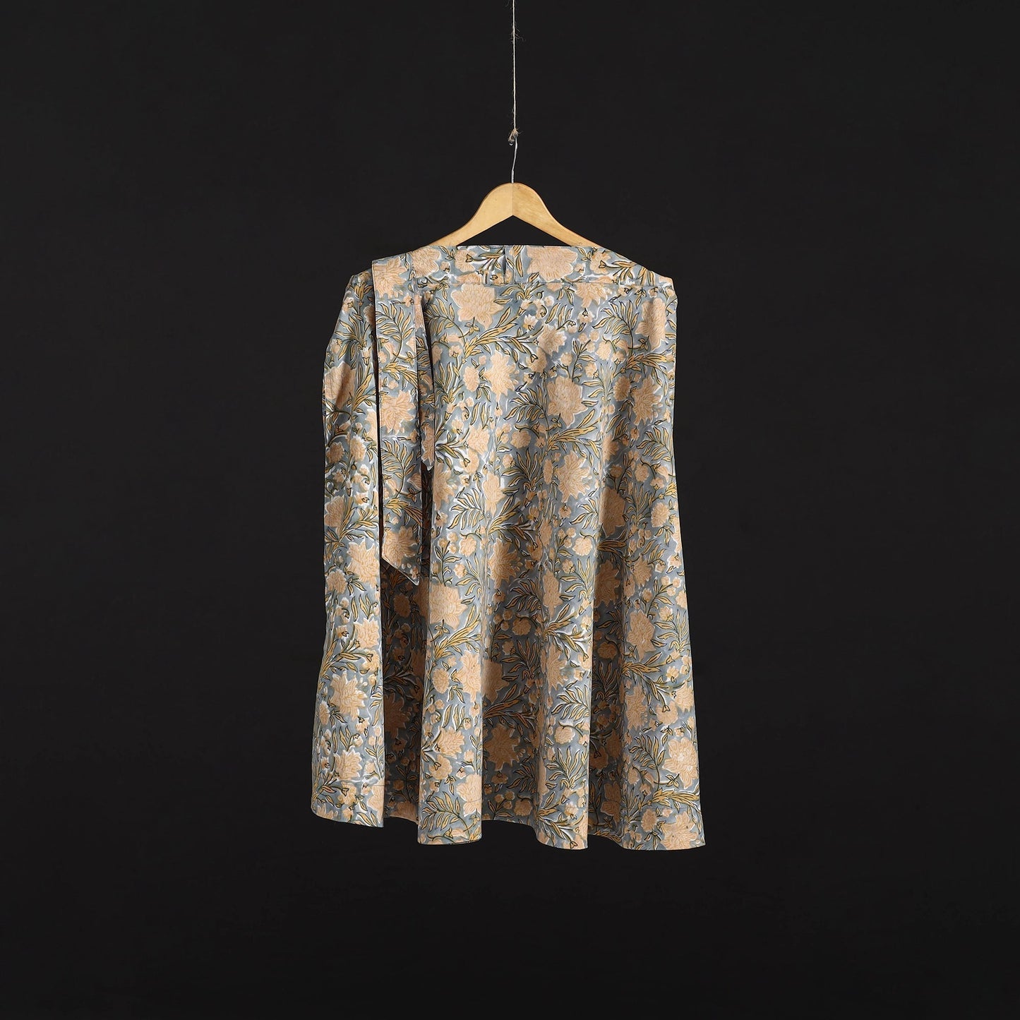 Sanganeri hand cotton wrap around skirt 46 - handcrafted