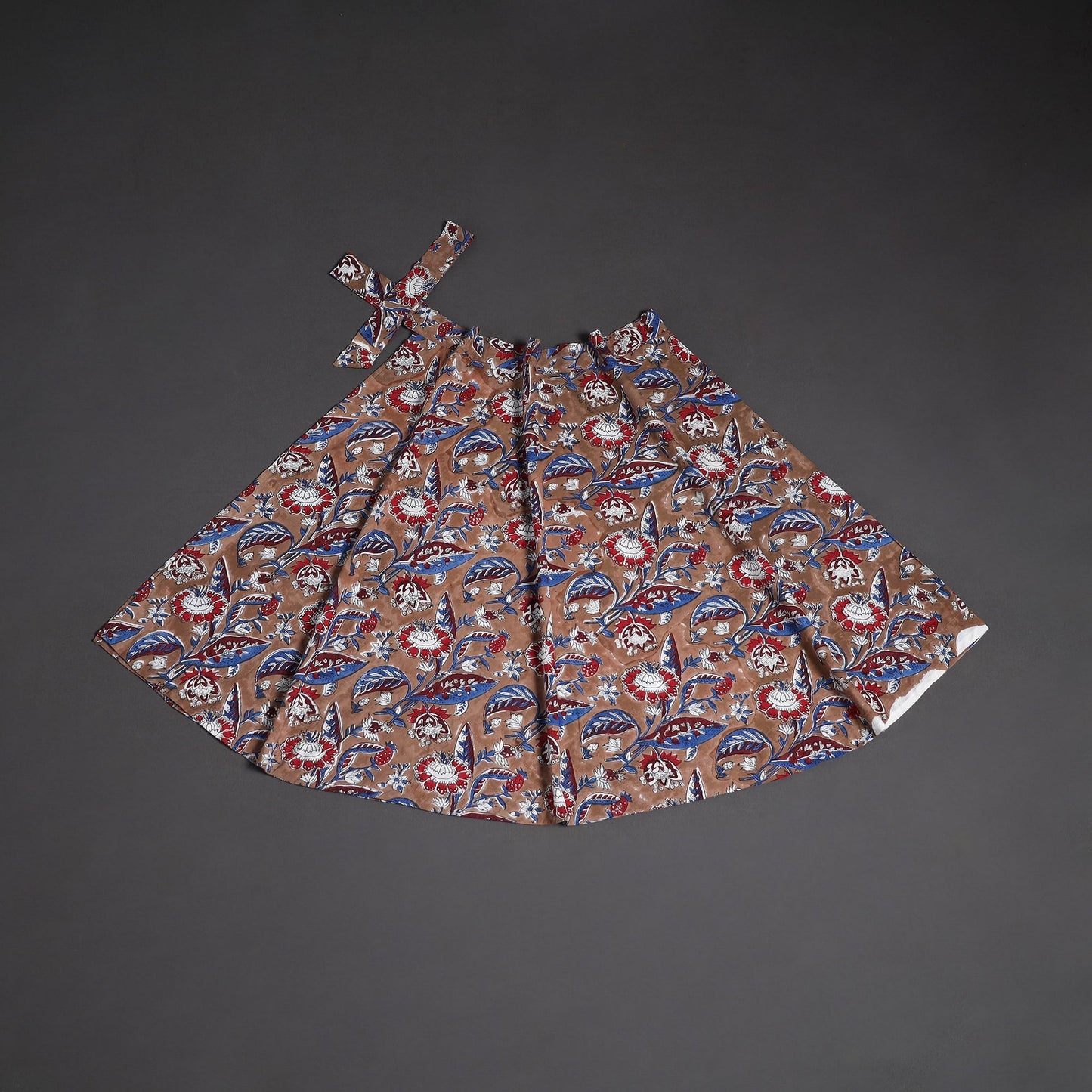 Sanganeri hand cotton wrap around skirt 60 - handcrafted