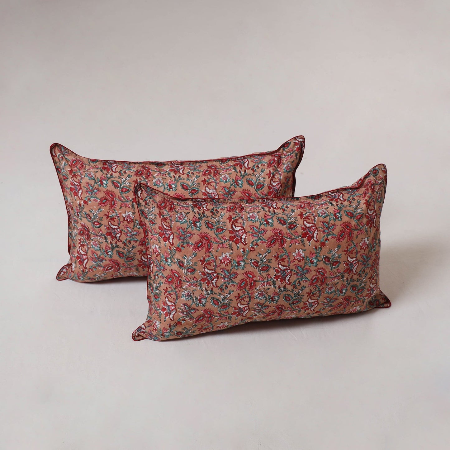 Sanganeri hand block print pillow cover (set of 2) 13