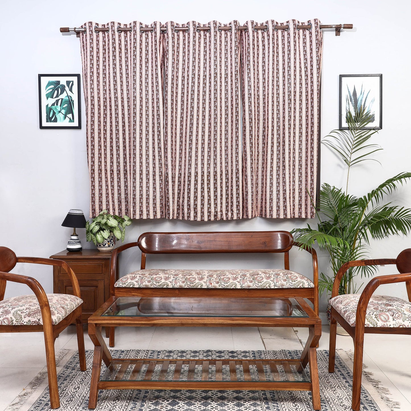 Buy Sanganeri Block Printed Cotton Window Curtain (5 x 3 Feet) (Single Piece) Online at iTopkri
