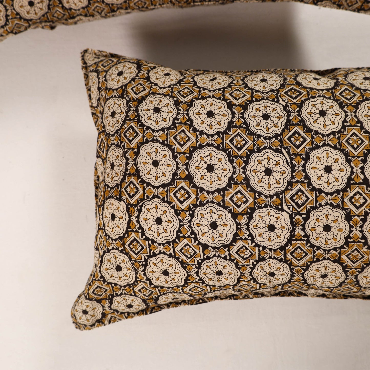 Brown - set of 2 bagru cotton pillow covers 31 - handcrafted