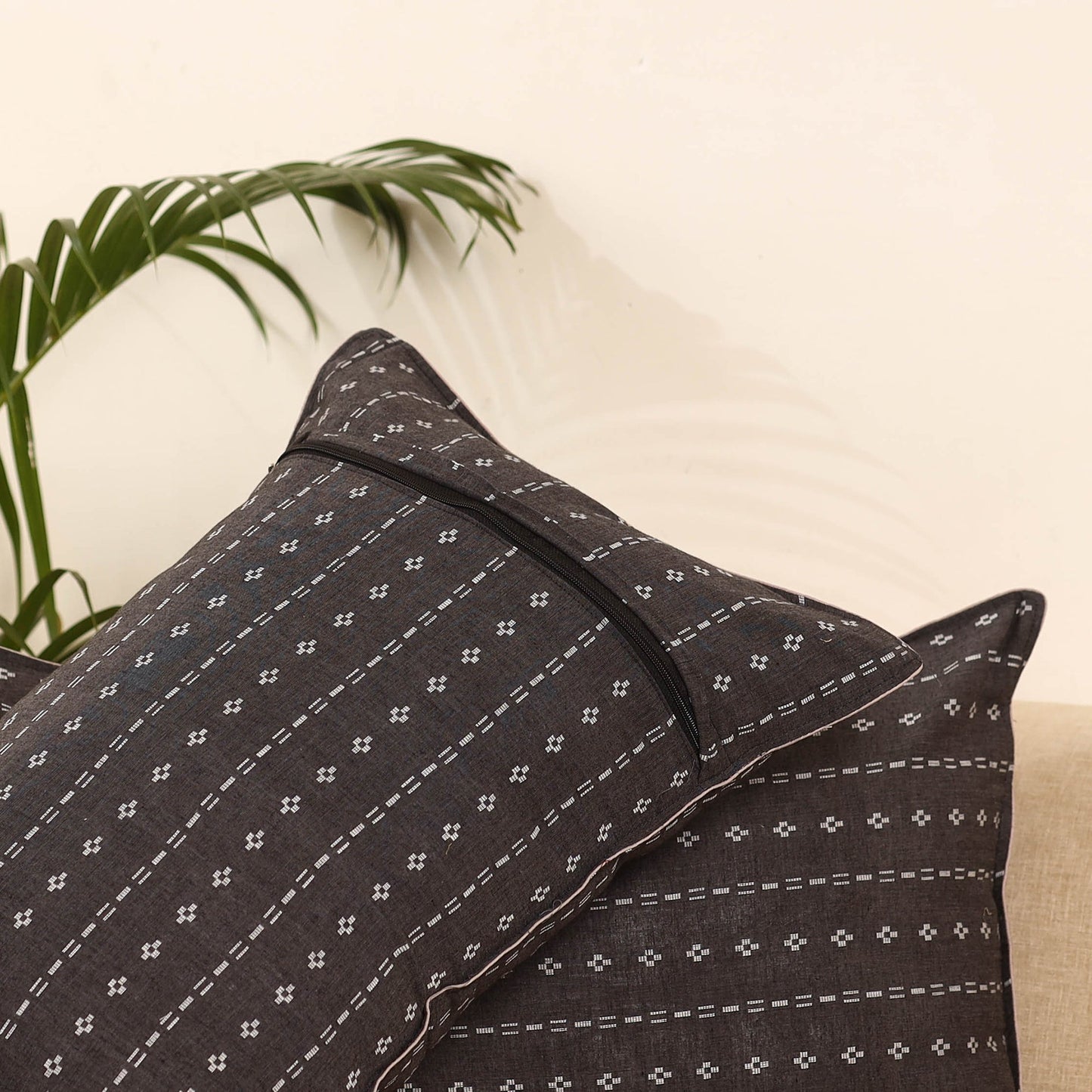 Brown - set of 2 jacquard weave pillow covers 02