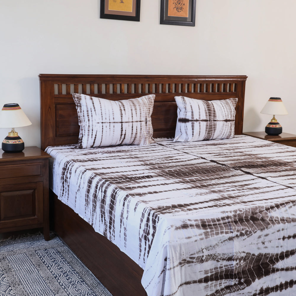 Tie & Dye Cotton Double Shibori Bed Sheet Set