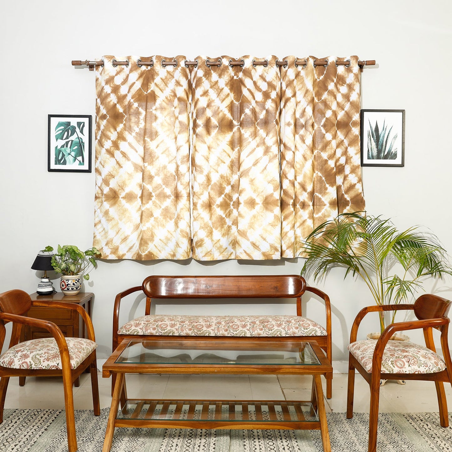 shibori window curtain