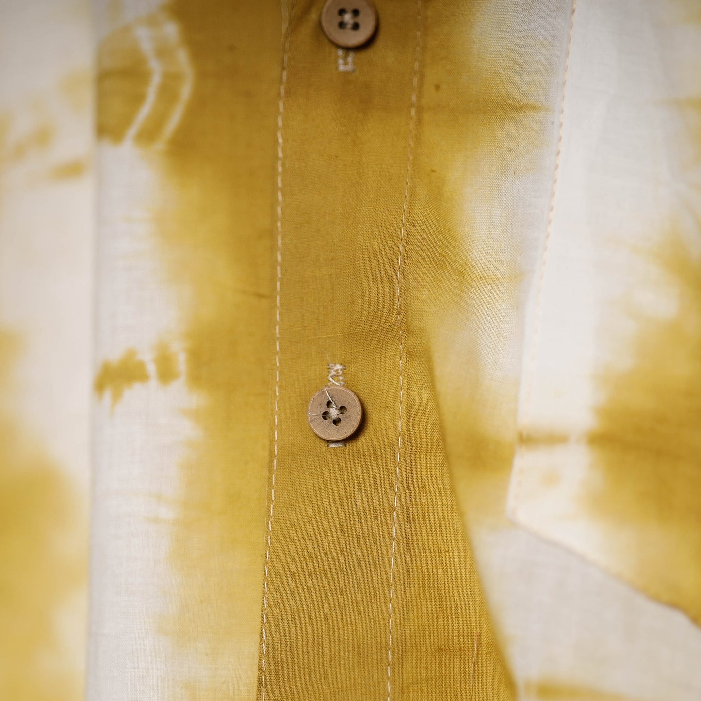 Shibori tie-dye mul cotton men half sleeve shirt
