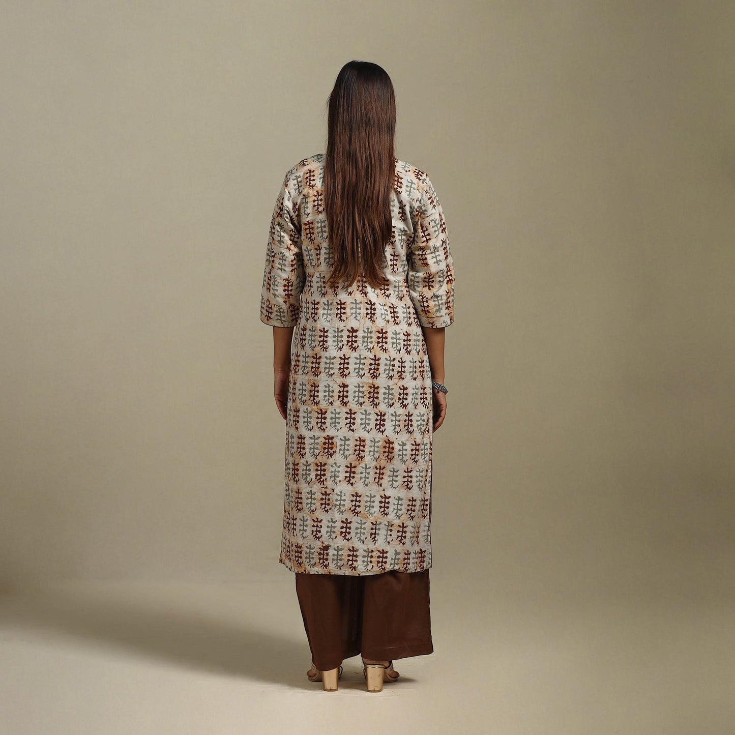 Straight cotton hand batik kurta for women 30 - handcrafted