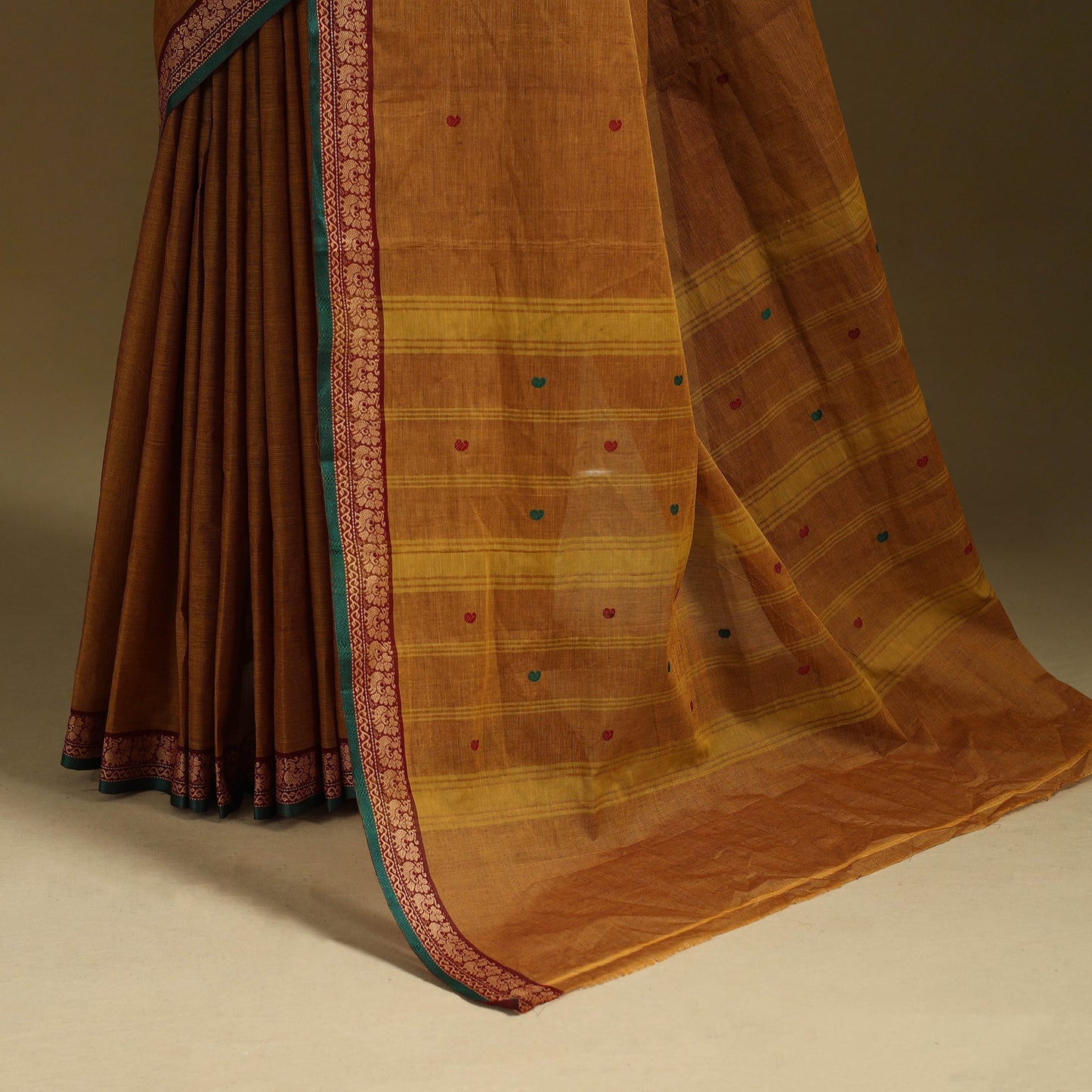 Thread buti cotton kanchipuram saree with border 04