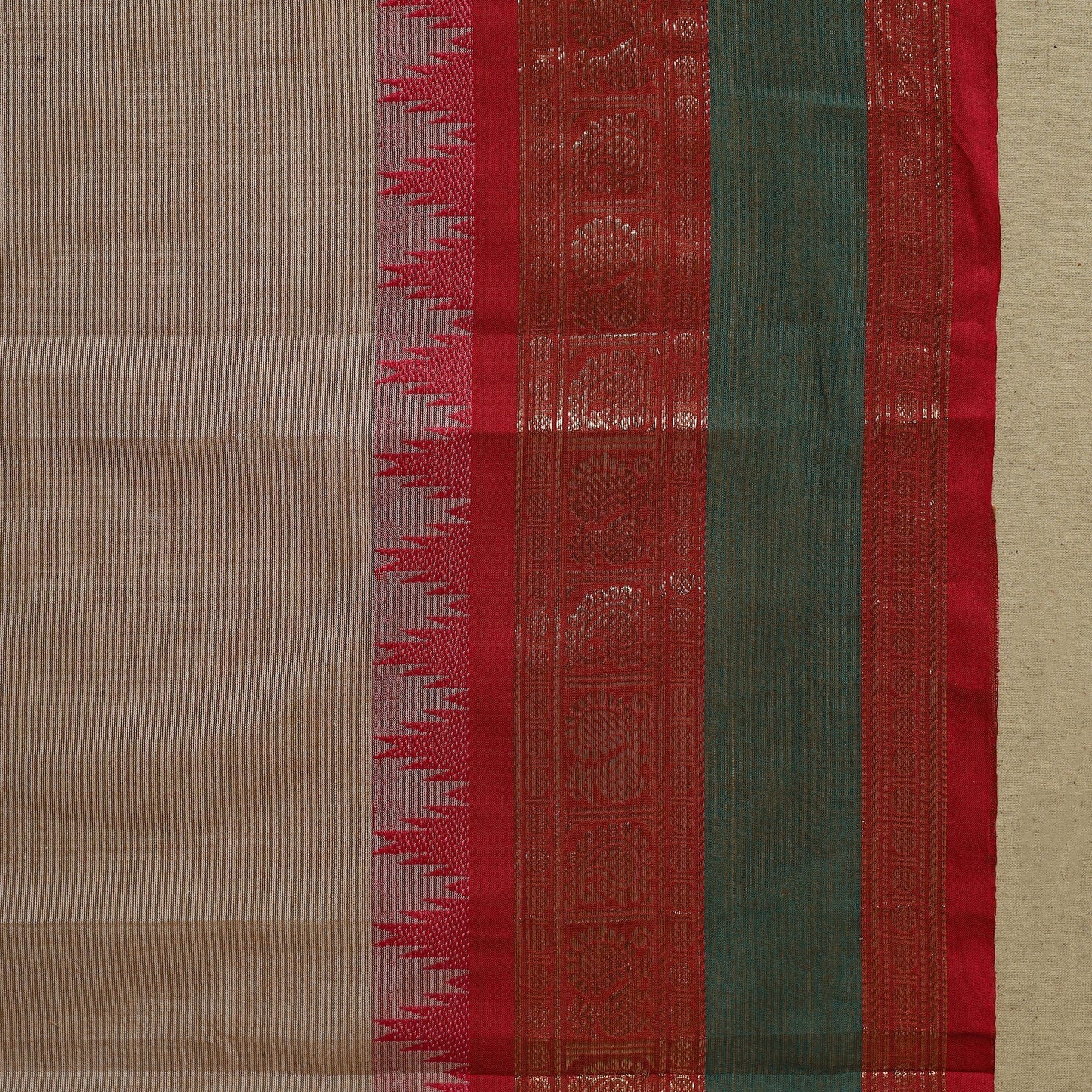 Thread buti cotton kanchipuram saree with border 17