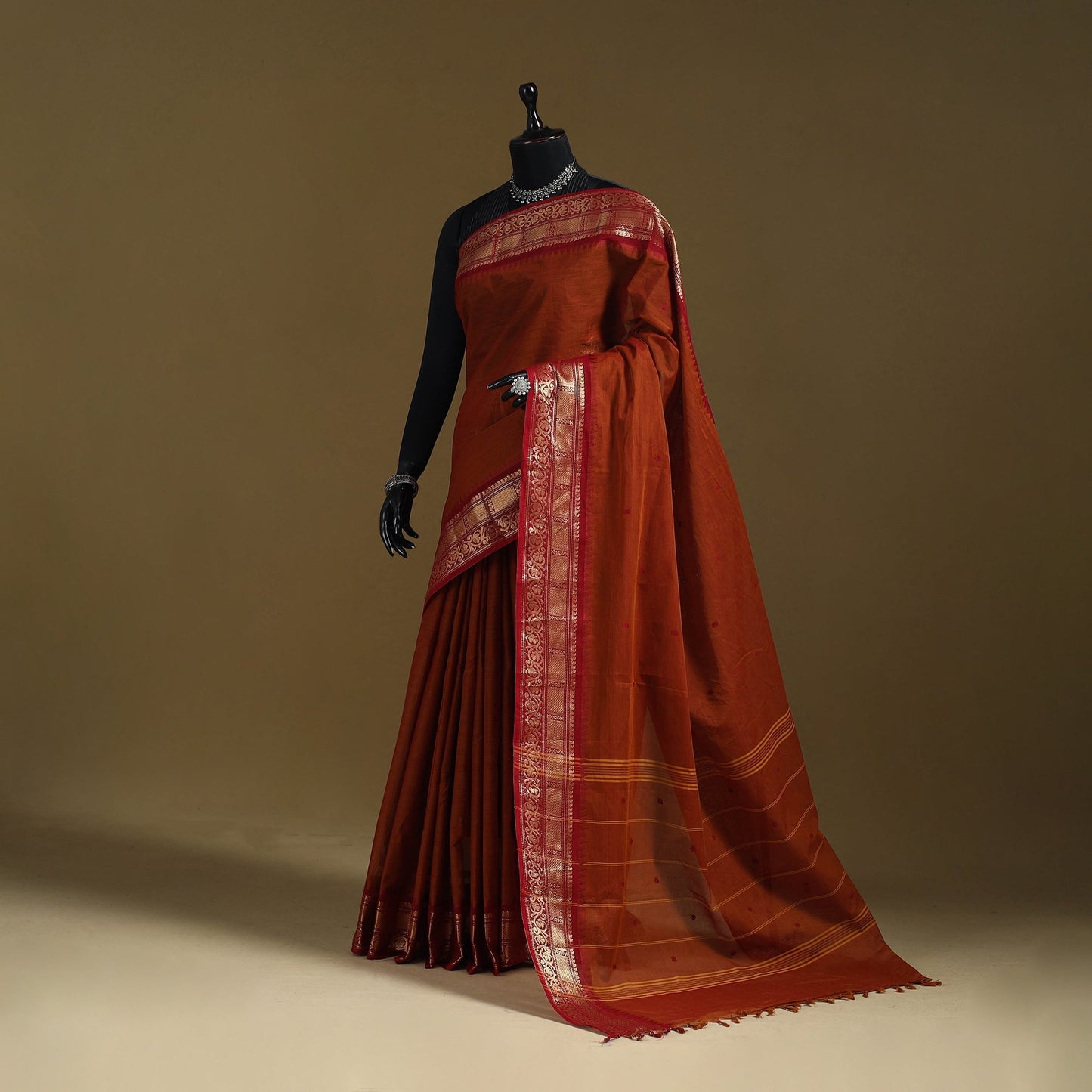 Thread buti cotton kanchipuram saree with border 35