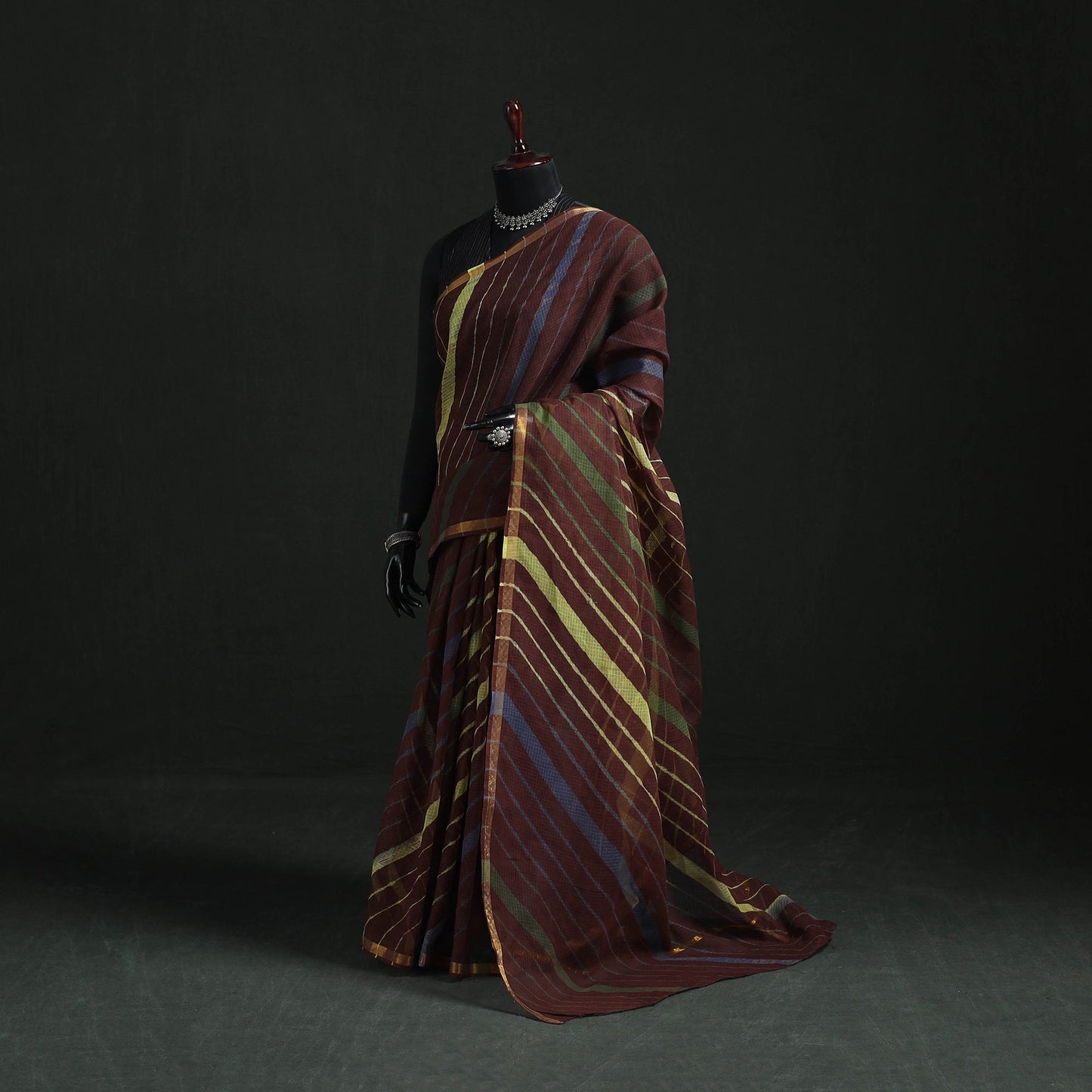 Tie-dye kota doria cotton leheriya saree 14 - handcrafted