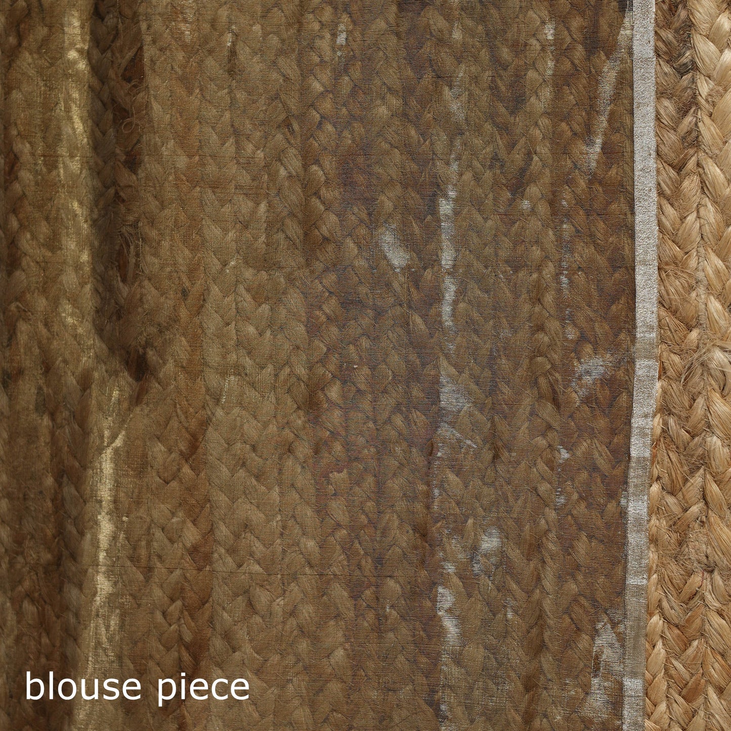 Brown - traditional handloom tissue zari chanderi silk