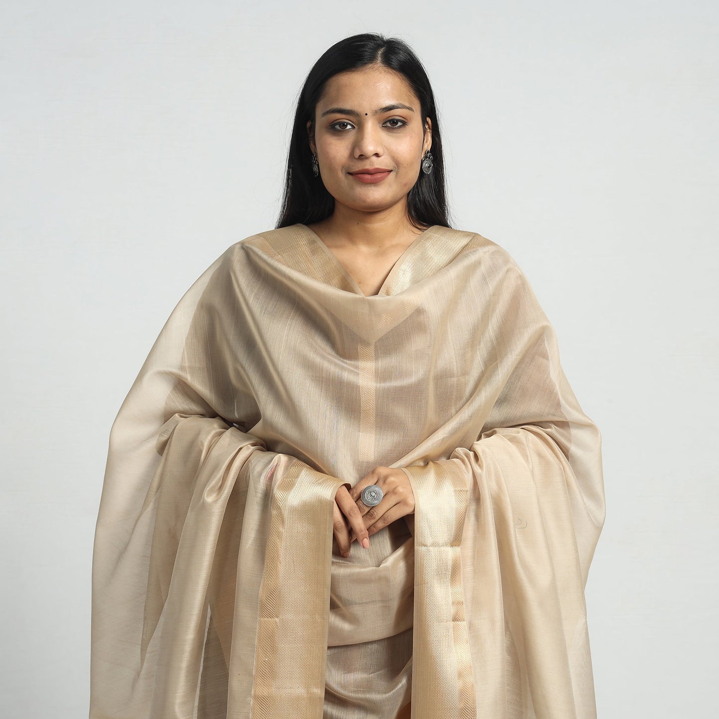 Buy Traditional Maheshwari Handloom Silk Cotton Kurta with Dupatta Set Online at iTokri.com