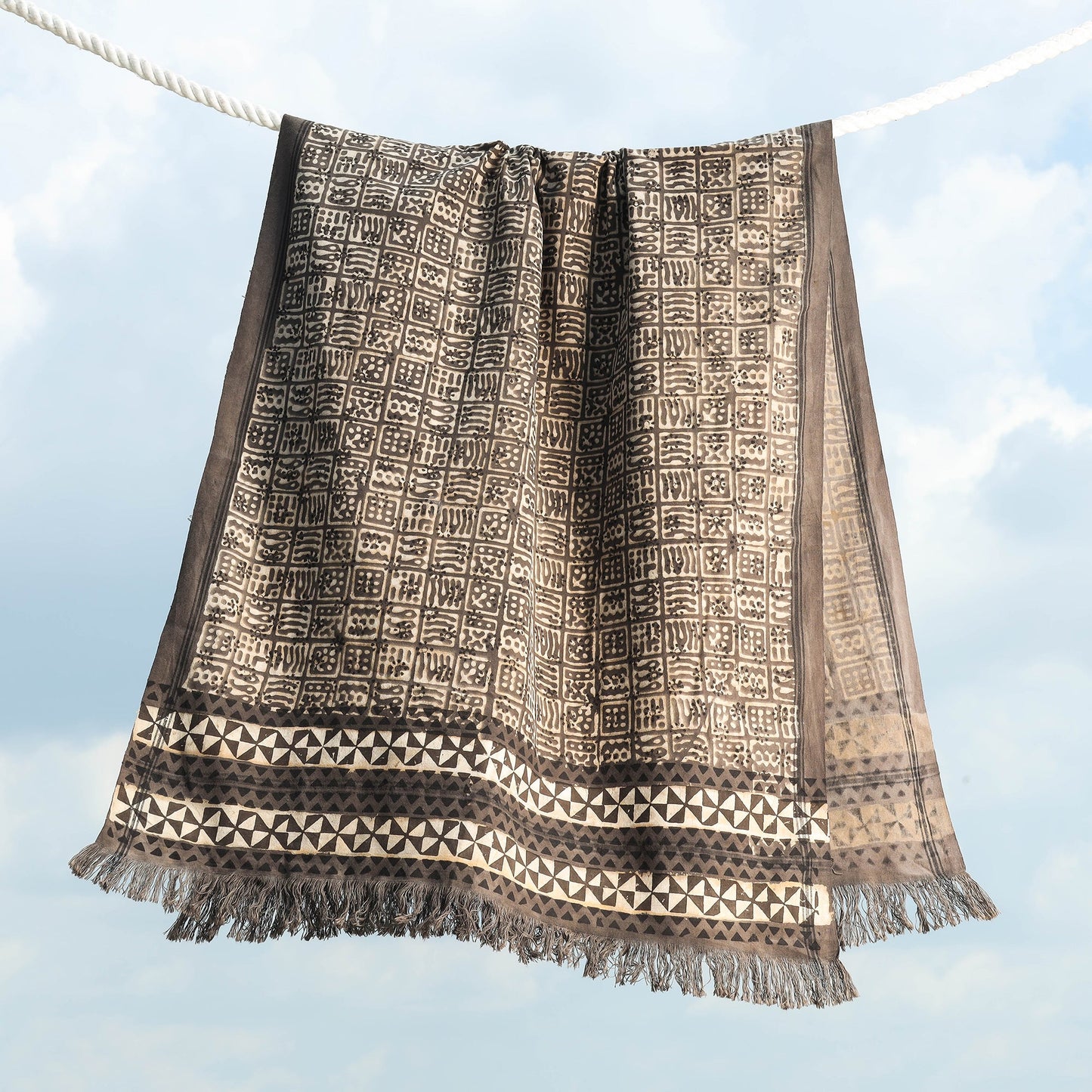 Traditional Pipad Block Printed Pure Handloom Cotton Towel