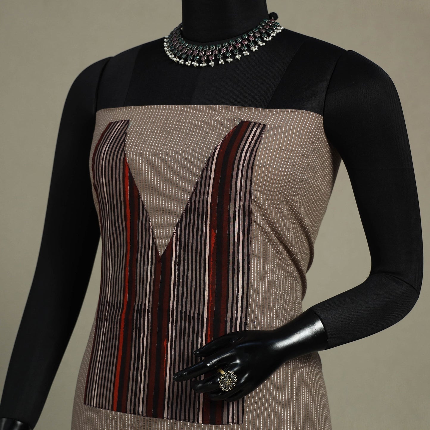 Brown Unstitched Plain Cotton Kurta Material