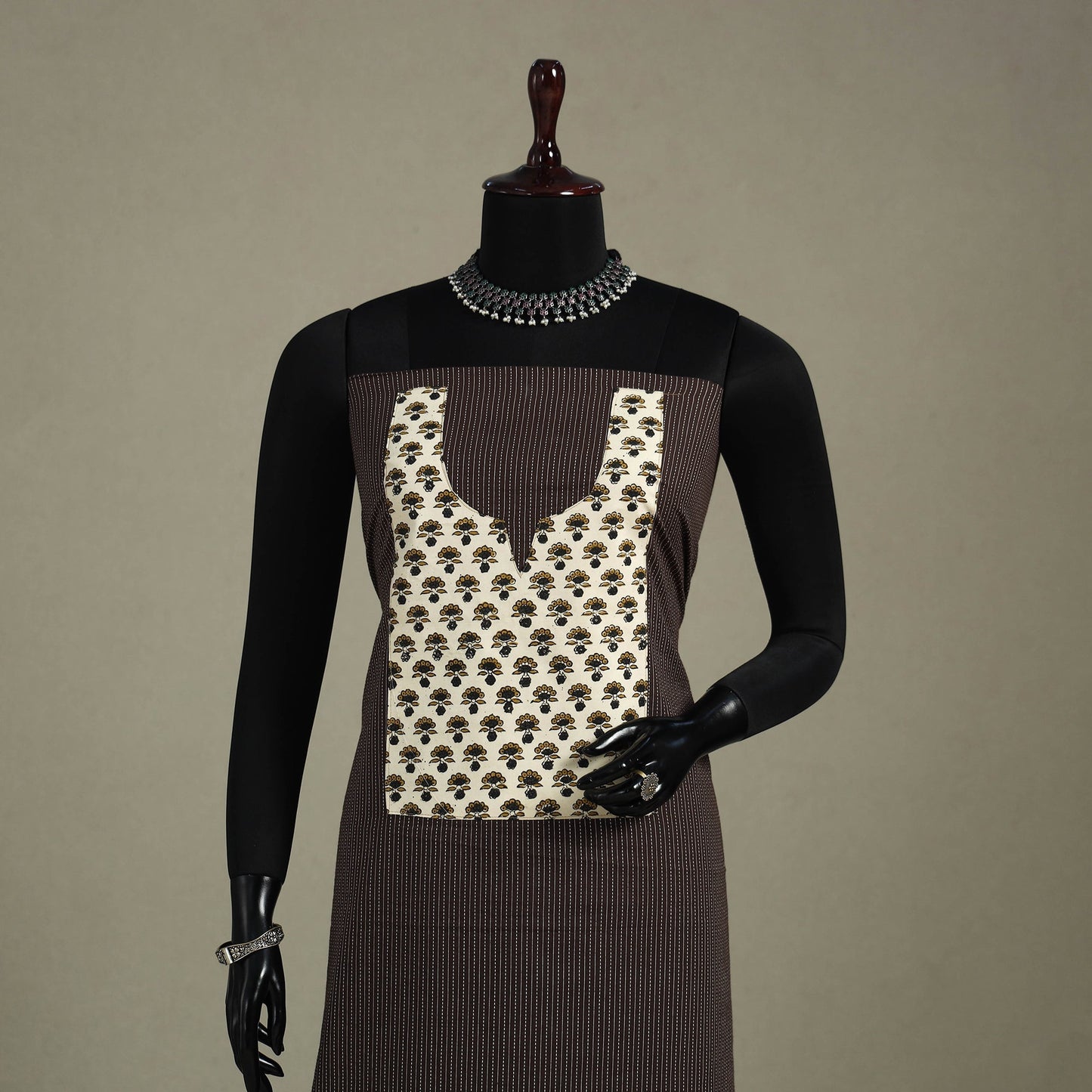 Brown Unstitched Plain Cotton Kurta Material