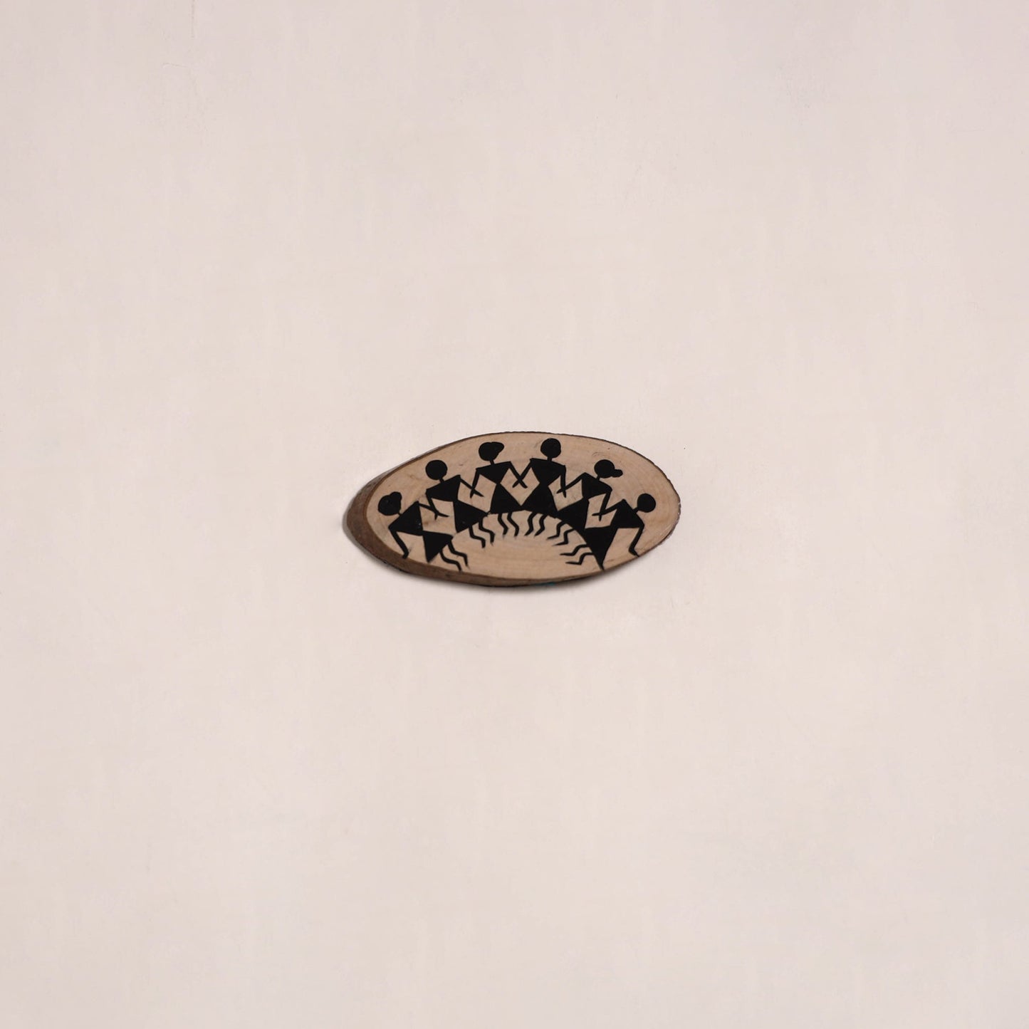 Warli handpainted wooden fridge magnet 17 - handcrafted