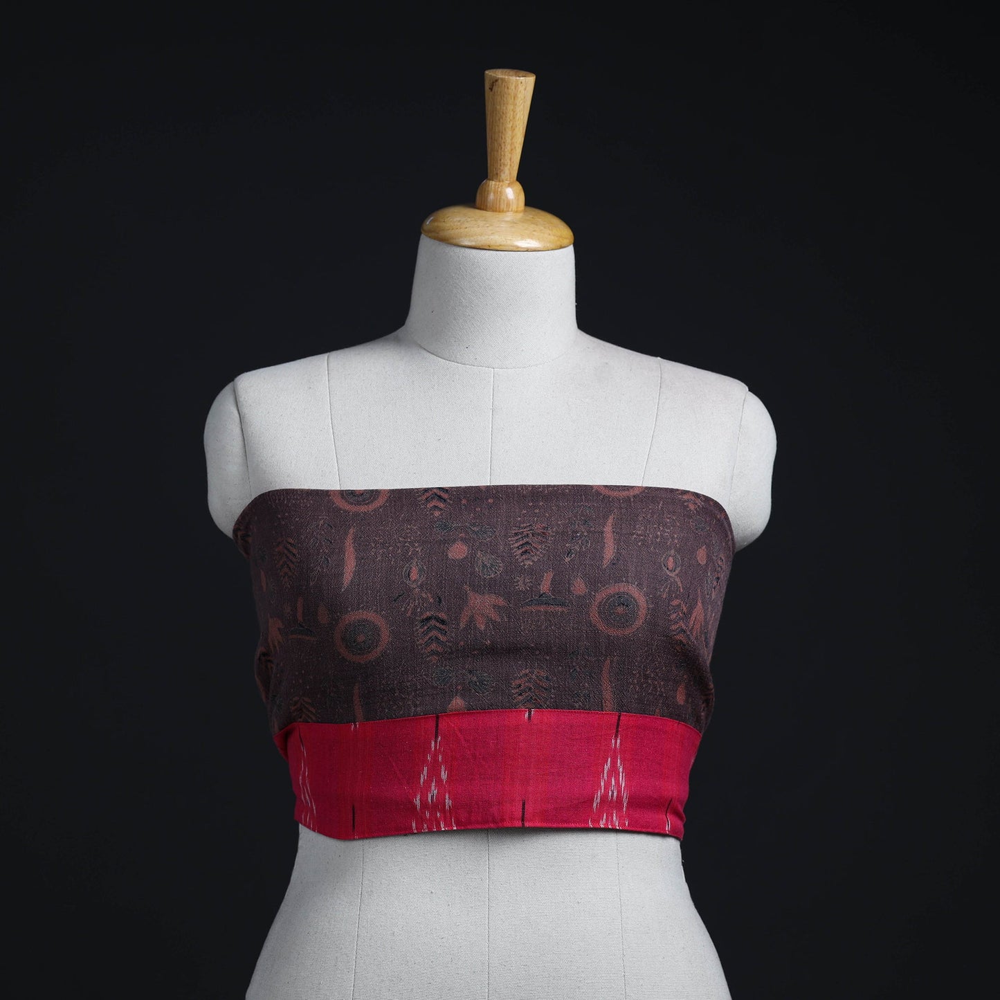 Brown - woollen blouse piece 59 - handcrafted